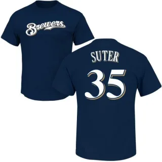 Brent Suter Milwaukee Brewers Name & Number T-Shirt - Navy