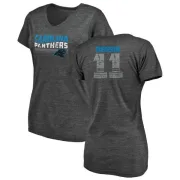 Brenton Bersin Women's Carolina Panthers Retro Tri-Blend V-Neck T-Shirt - Black