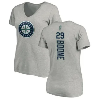 Bret Boone Women's Seattle Mariners Backer Slim Fit T-Shirt - Ash