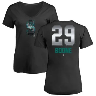 Bret Boone Women's Seattle Mariners Midnight Mascot V-Neck T-Shirt - Black