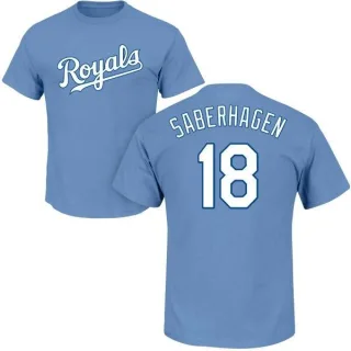 Bret Saberhagen Kansas City Royals Name & Number T-Shirt - Light Blue