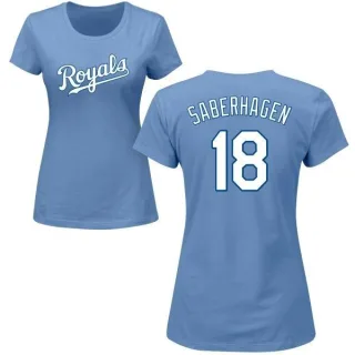 Bret Saberhagen Women's Kansas City Royals Name & Number T-Shirt - Light Blue