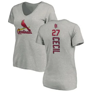 Brett Cecil Women's St. Louis Cardinals Backer Slim Fit T-Shirt - Ash