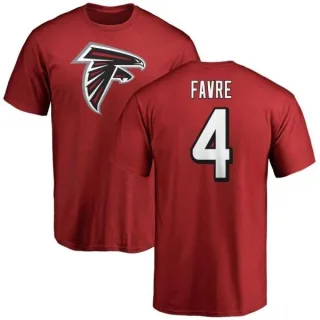 Brett Favre Atlanta Falcons Name & Number Logo T-Shirt - Red