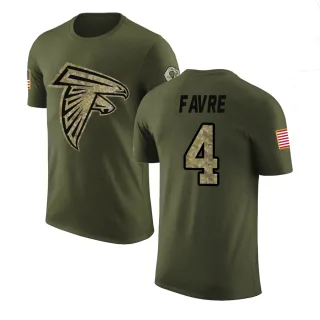 Brett Favre Atlanta Falcons Olive Salute to Service Legend T-Shirt