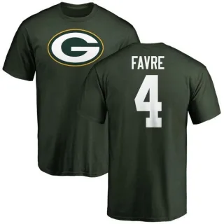 Brett Favre Green Bay Packers Name & Number Logo T-Shirt - Green