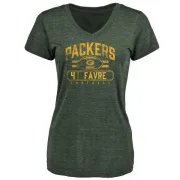 Brett Favre Women's Green Bay Packers Flanker Tri-Blend T-Shirt - Green