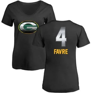 Brett Favre Women's Green Bay Packers Midnight Mascot T-Shirt - Black