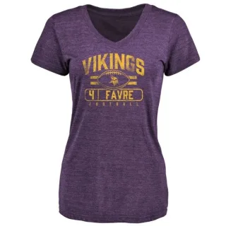 Brett Favre Women's Minnesota Vikings Flanker Tri-Blend T-Shirt - Purple