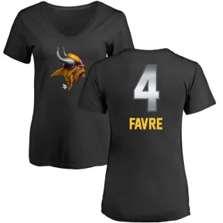 Brett Favre Women's Minnesota Vikings Midnight Mascot T-Shirt - Black