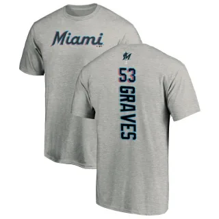 Brett Graves Miami Marlins Backer T-Shirt - Ash