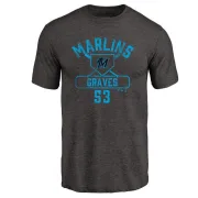 Brett Graves Miami Marlins Base Runner Tri-Blend T-Shirt - Black