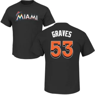 Brett Graves Miami Marlins Name & Number T-Shirt - Black