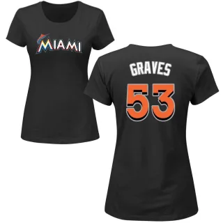 Brett Graves Women's Miami Marlins Name & Number T-Shirt - Black