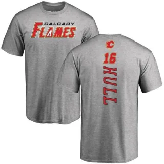 Brett Hull Calgary Flames Backer T-Shirt - Ash