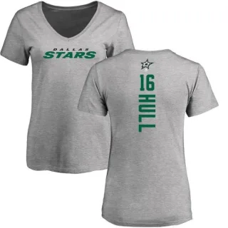 Brett Hull Women's Dallas Stars Backer T-Shirt - Ash