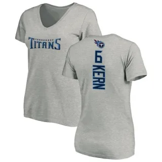 Brett Kern Women's Tennessee Titans Backer V-Neck T-Shirt - Ash