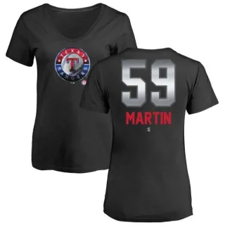 Brett Martin Women's Texas Rangers Midnight Mascot V-Neck T-Shirt - Black