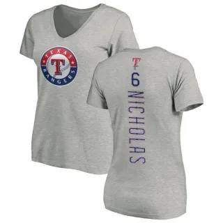 Brett Nicholas Women's Texas Rangers Backer Slim Fit T-Shirt - Ash