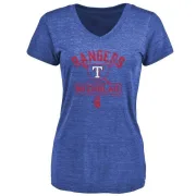 Brett Nicholas Women's Texas Rangers Base Runner Tri-Blend T-Shirt - Royal