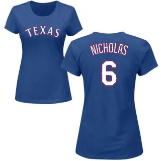 Brett Nicholas Women's Texas Rangers Name & Number T-Shirt - Royal