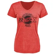 Brett Pesce Women's Carolina Hurricanes Insignia Tri-Blend T-Shirt - Red