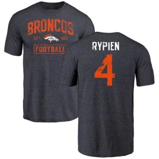 Brett Rypien Denver Broncos Navy Distressed Name & Number Tri-Blend T-Shirt