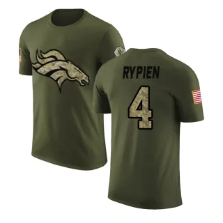 Brett Rypien Denver Broncos Olive Salute to Service Legend T-Shirt