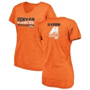 Brett Rypien Women's Denver Broncos Retro Tri-Blend V-Neck T-Shirt - Orange