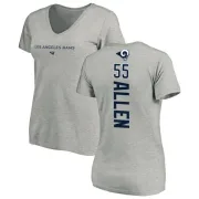 Brian Allen Women's Los Angeles Rams Backer V-Neck T-Shirt - Ash