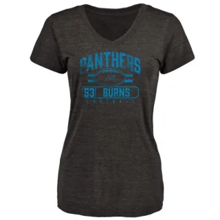 Brian Burns Women's Carolina Panthers Flanker Tri-Blend T-Shirt - Black