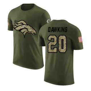 Brian Dawkins Denver Broncos Olive Salute to Service Legend T-Shirt