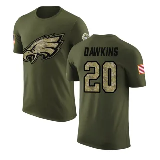 Brian Dawkins Philadelphia Eagles Olive Salute to Service Legend T-Shirt