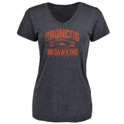 Brian Dawkins Women's Denver Broncos Flanker Tri-Blend T-Shirt - Navy