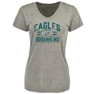 Brian Dawkins Women's Philadelphia Eagles Flanker Tri-Blend T-Shirt - Heathered Gray