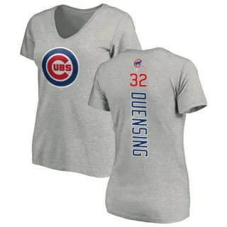 Brian Duensing Women's Chicago Cubs Backer Slim Fit T-Shirt - Ash