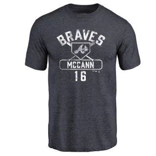 Brian McCann Atlanta Braves Base Runner Tri-Blend T-Shirt - Navy