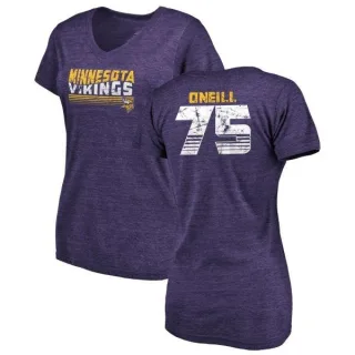 Brian O'Neill Women's Minnesota Vikings Retro Tri-Blend V-Neck T-Shirt - Purple