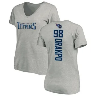 Brian Orakpo Women's Tennessee Titans Backer V-Neck T-Shirt - Ash