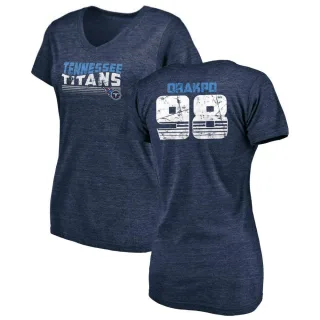 Brian Orakpo Women's Tennessee Titans Retro Tri-Blend V-Neck T-Shirt - Navy