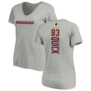 Brian Quick Women's Washington Redskins Backer V-Neck T-Shirt - Ash