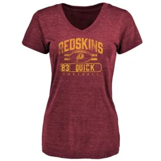 Brian Quick Women's Washington Redskins Flanker Tri-Blend T-Shirt - Burgundy