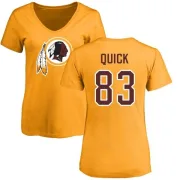 Brian Quick Women's Washington Redskins Name & Number Logo Slim Fit T-Shirt - Gold