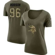 Brian Robison Women's Minnesota Vikings Salute to Service Olive Legend Scoop Neck T-Shirt