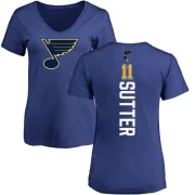 Brian Sutter Women's St. Louis Blues Backer T-Shirt - Blue