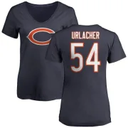 Brian Urlacher Women's Chicago Bears Name & Number Logo Slim Fit T-Shirt - Navy