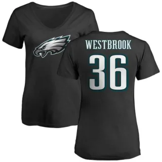 Brian Westbrook Women's Philadelphia Eagles Name & Number Logo Slim Fit T-Shirt - Black