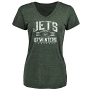 Brian Winters Women's New York Jets Flanker Tri-Blend T-Shirt - Green