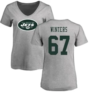 Brian Winters Women's New York Jets Name & Number Logo Slim Fit T-Shirt - Ash