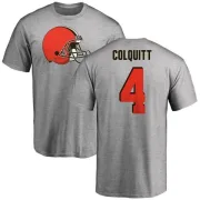 Britton Colquitt Cleveland Browns Name & Number Logo T-Shirt - Ash